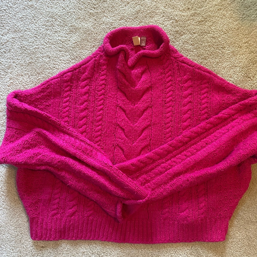 Pilcro Pink Cable Knit Sweater